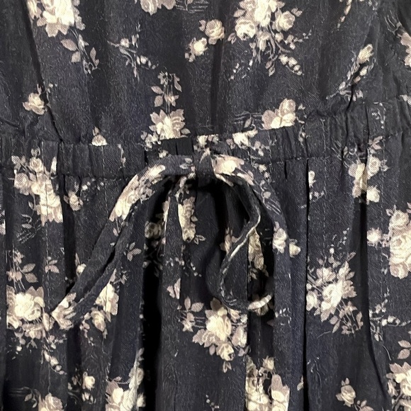 Elle Women Mini Dress Small Blue Lace Floral Contemporary Coastal Cowgirl Preppy - Picture 9 of 13